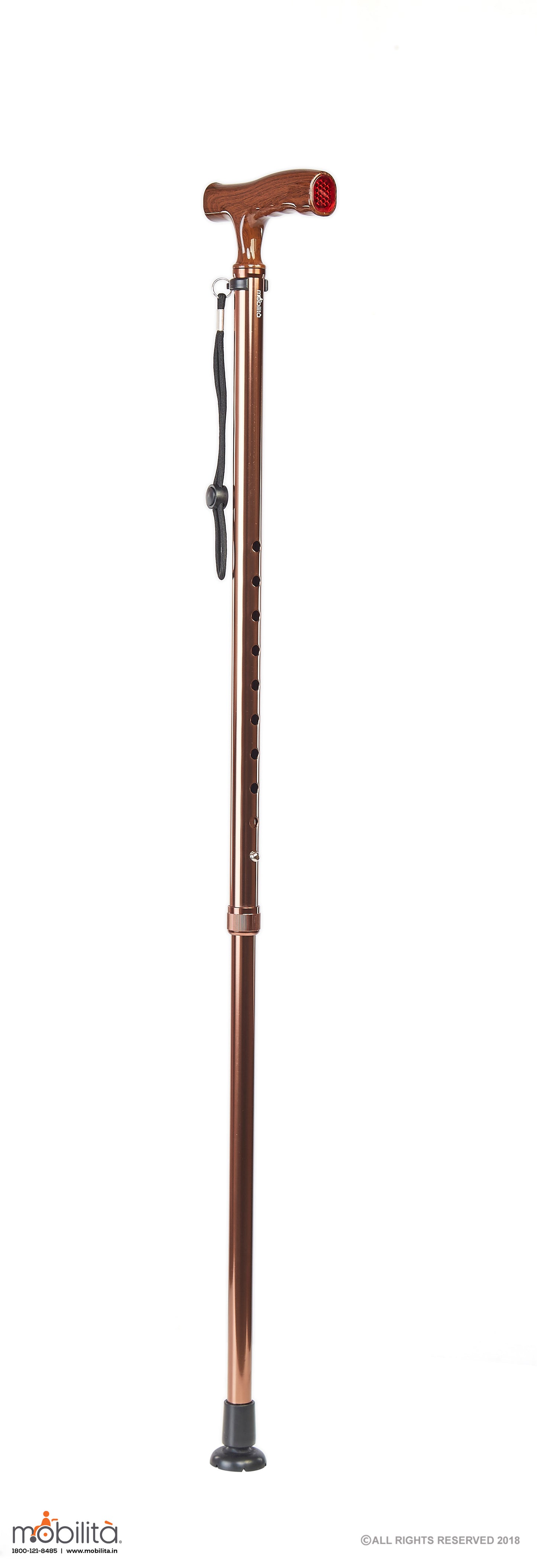 M 701 - Walking Cane - Single Foot - Straight Shank - Champagne Brown