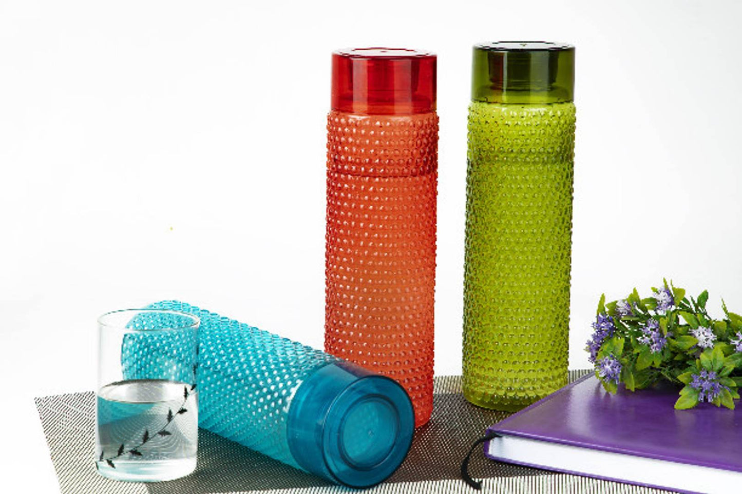 Bubble Water Bottle Multicolour 1000 mL Plastic Water Bottle set of 3
