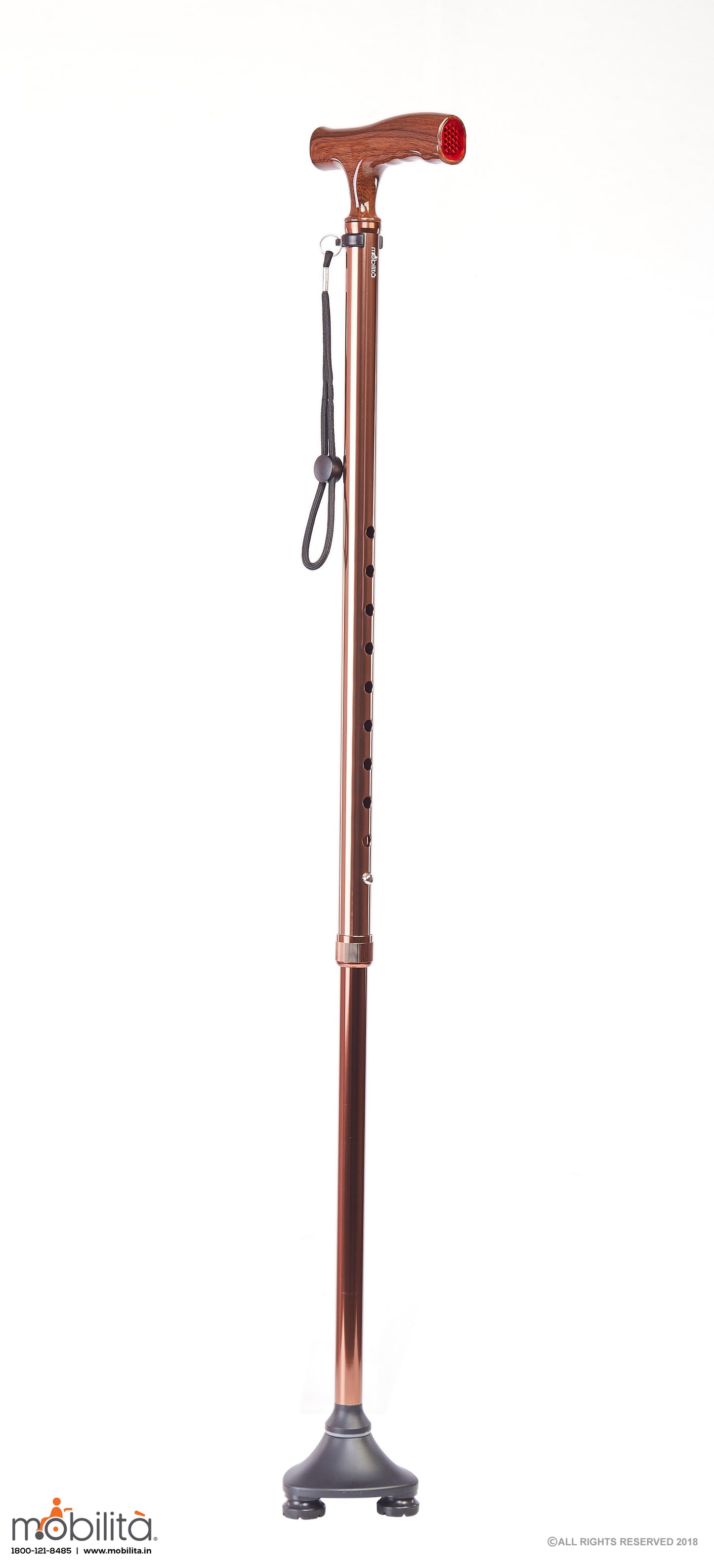 M 702 - Walking Cane - Triangle foot - Straight Shank - Champagne Brown