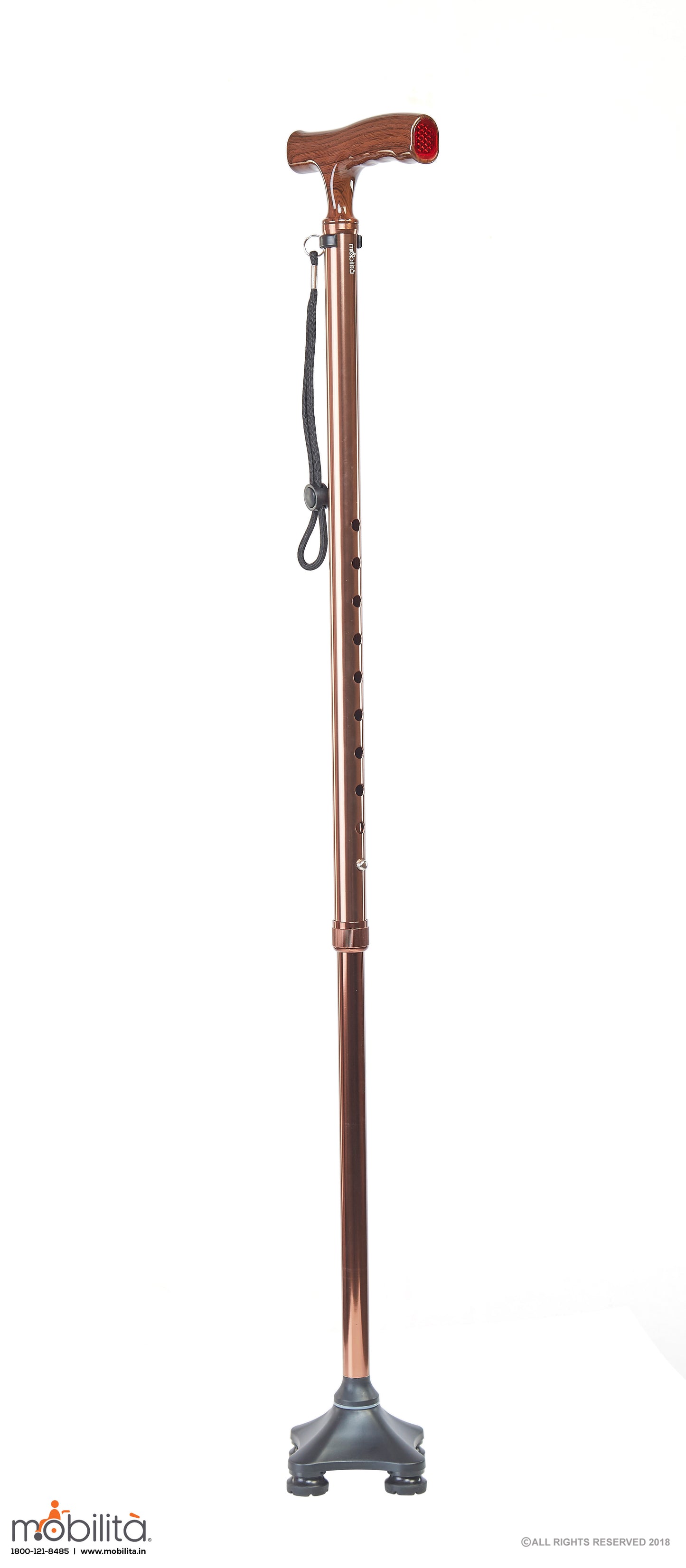 M 703 - Walking Cane - Square Foot - Straight Shank - Champagne Brown