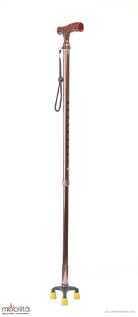 M 704 - Walking Cane - Triangle Paw -  Straight Shank - Champagne Brown