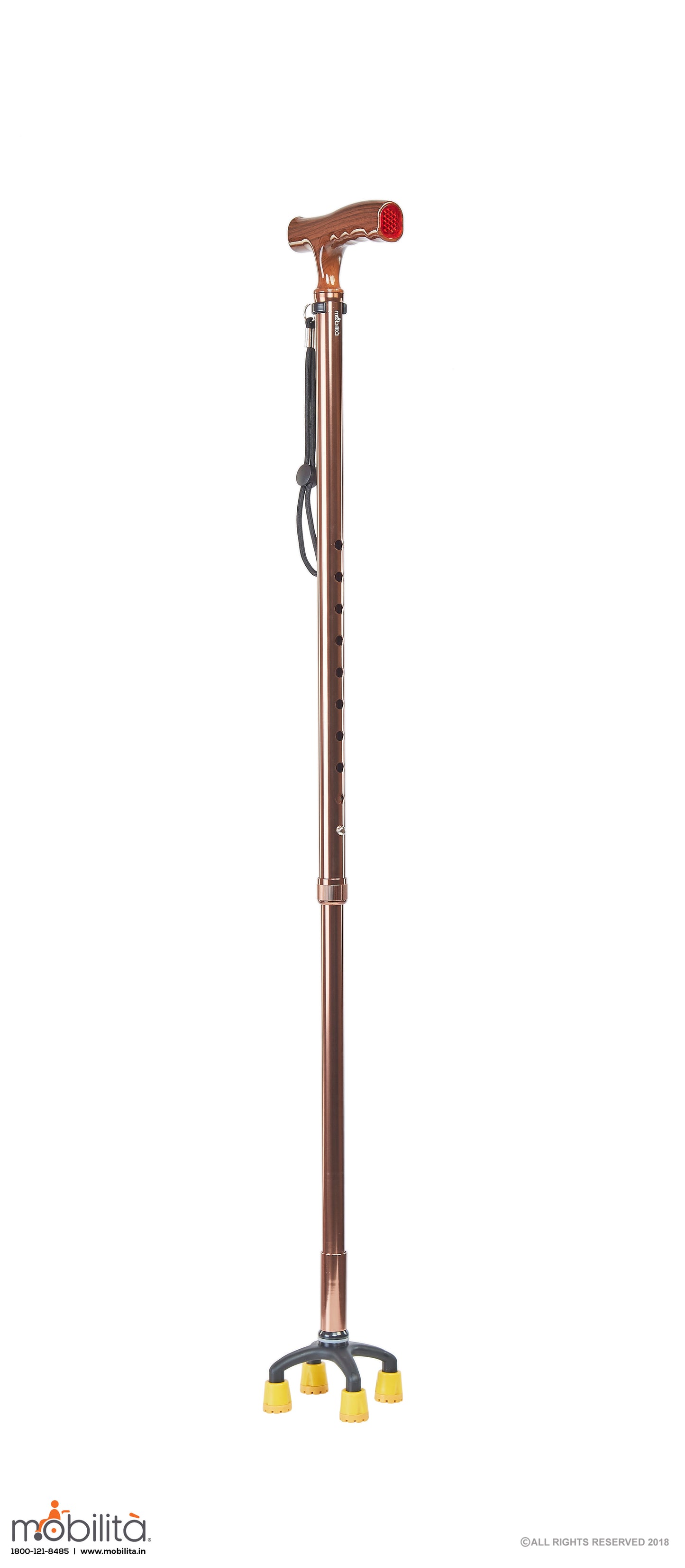M 705 - Walking Cane - Square Paw - Straight Shank - Champagne Brown